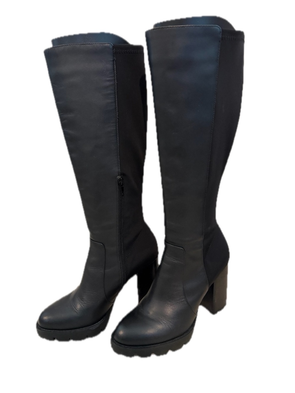 Charles David Gala Knee High Leather Block Heel Boots